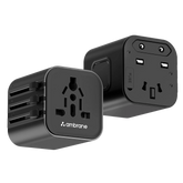 Ambrane Universal Travel Socket, International All in One Worldwide Travel Adapter Socket with 2500W High Power Output with 9 Hole Universal Socket, Compatible in 150+ Countries (ATA-03, Black)